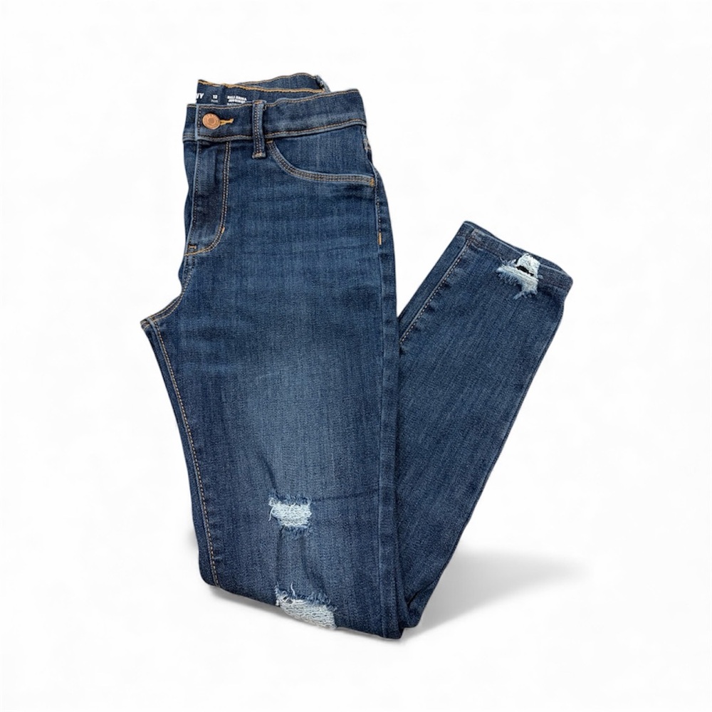 Classic Blue Distressed Old Navy Jeggings Jeans Girls Plus Size 12 Stretchy Dark